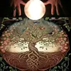 Mantel de Tarot Paño Esterilla Árbol de la Vida Serie Loto Terciopelo Cubierta para Mesa y Silla