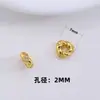 Accesorios de microincrustación dorada chapada en cobre pulsera de bola hueca perforada con cuentas material diy para pulsera espaciador de toroide con cuentas