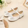Zapatos Mary Jane Multicolor con Pedrería para Niñas, Ideales para Vestidos de Dama de Flor y Actuaciones, Adorables Mocasines para Niñas con Estilo de Moño
