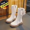 Zapatos para Niñas, Botas Largas Infantiles, Nuevo Estilo Otoño e Invierno 2025, Estilo Primavera y Otoño, Botas Altas de Princesa con Forro de Felpa para Niñas Pequeñas