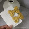 Outono e Inverno Novo Coreano Doce Bonito Gengibre Amarelo Imitação de Couro Veludo Pequeno Arco Par Clipe Grampo de Cabelo