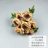 Flor de diamante de 9 cabezas transfronteriza, nueva flor de simulación, ramo de rosas para sostener por la novia, accesorios de fotografía, decoración del hogar, flor