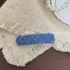 Pinza para el pelo geométrica estilo vintage, de color mezclilla, deshilachada y rota, pinza para patillas laterales, pinza para flequillo, pasador