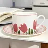 Caneca de Cerâmica Nicho Caneca de Leite Caneca de Café Caneca de Chá com Alça Alta Estética Luxo Leve Simples