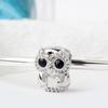 Punto de búho Panjia diamante agujero grande con cuentas aleación de plata DIY moda lindo lindo búho con cuentas