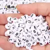4 6 7 10 mm cuentas sueltas acrílicas cuentas con letras en inglés cuentas planas hechas a mano diy accesorios de joyería con cuentas pulsera