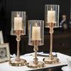 Suporte de Vela Nórdico de Luxo Leve Suporte de Aromaterapia de Vidro Enfeites à Prova de Vento Romântico Adereços de Jantar à Luz de Velas Decoração