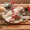 Cuentas de Cara de Campana de Nieve Nueva Transfronterizas Frijol Rojo Aguja de Pino Bayas Simuladas Ramo Decoración de Árbol de Navidad Pequeños Accesorios