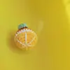 Nuevo Colgante de Fruta Tejido de Lana Naranja Fresca Manzana Melocotón Adornos para Colgar en el Coche