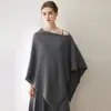 Exclusividad transfronteriza: Chal Consinee 100% cachemira, prenda exterior para mujer, capa asimétrica para el hombro, cubierta de punto informal, bufanda