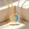 Anillo minimalista personalizado de sol y luna transfronterizo europeo y americano para mujer, conjunto de collar y pulsera de pareja de sol y luna
