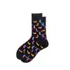 Punto calcetines de algodón casuales calcetines de moda para hombre serie gourmet colorida transfronteriza hamburguesa papas fritas al por mayor