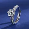 Transmisión en Vivo Transfronteriza Más Vendidos Anillos Imitación Moissanita para Mujer, Un Quilate, Seis Garras, Varios Estilos, Anillos de Boda Estilo Ins, Anillos de Pareja, Suministro de Joyería