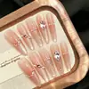 Unhas Postiças Elegantes Gatinho Outono e Inverno, Populares no Xiaohongshu e Douyin, Conjunto de 10 Peças de Unhas Postiças Feitas à Mão, Atacado