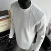 Camiseta de manga larga deconstruida patchwork para hombre, sudadera casual americana primavera/otoño 2026, camiseta base de capa interior de ajuste limpio