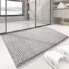 Alfombrilla de chenilla con adhesivo termofusible, color liso, alfombra de baño antideslizante, felpudo, sala de estar, lavable a máquina, recibidor, impermeable, secado rápido