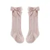 26 Calcetines Españoles de Verano para Niños, Calcetines de Malla Fina con Estampado por Transferencia de Caña Media para Niñas, Calcetines de Bebé de Princesa con Lazo Grande