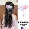 Pinzas para el pelo de flor y mariposa estilo antiguo para niñas, Pasadores de borla Hanfu de alta gama para recogidos en la parte trasera de la cabeza