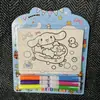 Pintura a la Acuarela Sanrio My Melody y Cinnamoroll Set de Colorear DIY de 6 Colores con Tarjeta de Succión Set de Papelería Premio para Estudiantes