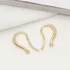 Acessórios diy cobre puro banhado 14K ouro retro gancho de orelha coreano antigo brinco artesanal material gancho de orelha diy