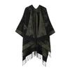 En stock Estilo Clásico de Corte Chal para Mujer Doble Cara con Borlas Capa Dividida Estilo Alto Viaje Capa Cálida Estilo Nuevo