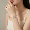 Suministro Directo de Fábrica Pulsera Entrelazada en Forma de Corazón de Plata de Ley S925 con Circonita, Regalo para Amigas, Joyería, Regalo de San Valentín