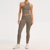 Traje de Yoga Hermoso de Espalda Continua Europeo y Americano Transfronterizo Traje Deportivo de Fitness Ajustado de Secado Rápido para Correr Traje de Yoga Traje para Mujeres