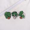 Broche de Planta Verde de Dibujos Animados, Cactus Personalizado de Metal, Insignia con Forma de Calavera de Halloween