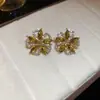 O Mágico de Oz~Brincos de Flor de Zircônia Super Brilhantes, Brincos Versáteis Estilo Fresco de Verão, Brincos com Design Único