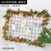Enredadera de Flores Artificiales de Rosa Zarcillo Colgante de Pared Enroscada Cubierta Decorativa para Tubería de Agua de Aire Acondicionado Sala de Estar Techo Planta de Plástico