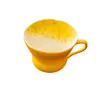 Taza maestra de cerámica amarilla limón con esmalte inferior pintada a mano con flores de osmanthus, borde y platillo florales, para beber té y apreciar en casa