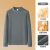 310g Algodão Puro Pesado + Núcleo Térmico Gola Alta Camada Base Masculina Outono e Inverno Escovada de Alta Qualidade Camiseta de Manga Longa