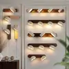 Luz de espelho LED frontal para lavatório de banheiro, penteadeira minimalista retrô japonesa, lavatório, luminária de parede rotativa para iluminação de quadros