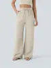 Pantalones casuales de lino de pierna ancha de cintura alta con cordón y bolsillo lateral Amazon 2026, pantalones de playa anchos y fluidos con cintura elástica