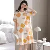 2026 Nuevo Verano Manga Corta Mujer Holgado, Cómodo, Dulce Bata de Noche, Dibujos Animados Lindos, Vestido Adelgazante Lindo