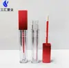 Tapa Rayada Tubo Transparente para Brillo de Labios Tubo Vacío para Labial Vacío Cosmético Botella Vacía Materiales de Empaque Fabricante Empaque Cosmético