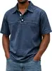 Comercio exterior transfronterizo sitio independiente de Amazon Y2 nueva moda masculina color liso retro manga corta cuello camisero polo para hombre