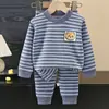 Conjunto de Ropa Interior Térmica de Lana para Niños Ropa de Otoño de Seda para Bebé Pantalones de Otoño Niños Medianos y Grandes Pijamas de Invierno Cepillados por Ambos Lados Venta al por Mayor