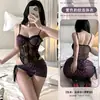 Lencería Sexy de Seda Miao Si Mariposa con Aros Estampado de Leopardo Body Uniforme Estilo Pura Pasión Conjunto de Pijama A1321