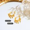 Pendientes de borla de moda francesa de buenos productos transfronterizos acero de titanio oro de 18 quilates bola redonda nicho pendientes exagerados pendientes de temperamento para mujer