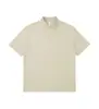 Polo de manga corta con solapa de peso pesado de 275g primavera y verano ins tendencia americana color liso holgado manga corta logo estampado