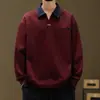 Sudadera de Hombre Harajuku de Moda Manga Larga Polo Casual Moda Estilo Japonés Falso Dos Piezas Simple Versátil Artístico Popular