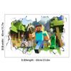 Meu mundo Minecraft run away estéreo 3D pessoa pequena minerando autoadesivo à prova d'água adesivo de parede para quarto de criança