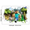 Minecraft Run Away Estéreo 3D Villano Minería Autoadhesivo Impermeable Habitación Infantil Pegatina de Pared