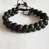 Pulseira de Pedra Natural, Pedra Olho de Tigre de Fio Único, Pulseira Teçida à Mão, Contas de Pedra Vulcânica Lava, Pulseira Vintage