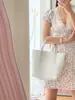 Bolso Tejido Hecho a Mano de Gran Capacidad Estilo Japonés Nuevo de Verano para Mujer, Bolso de Hombro Tote, Bolso Tote para Viajar Estilo Cesta