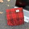 Cachecol Xadrez Vermelho de Natal para Mulheres no Outono e Inverno Estilo Coreano Imitação de Caxemira Luxo Acessível Alta Qualidade Cachecol Xale Quente