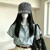Gorra militar de estilo simple con visera plana para mujer, tela ligera y de secado rápido, gorra para proteger del sol para salidas diarias, directo de fábrica