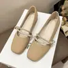 Zapatos Mary Jane estilo francés para mujer, moda otoño 2026 nuevos zapatos planos de suela blanda con perlas, zapatos bajos ligeros y antideslizantes
