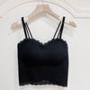 Verão Lace sem costura bonita sling costas com almofada peito interior anti-running colete de luz sem mangas cyber celebridade embrulhado peito tomara que caia fino